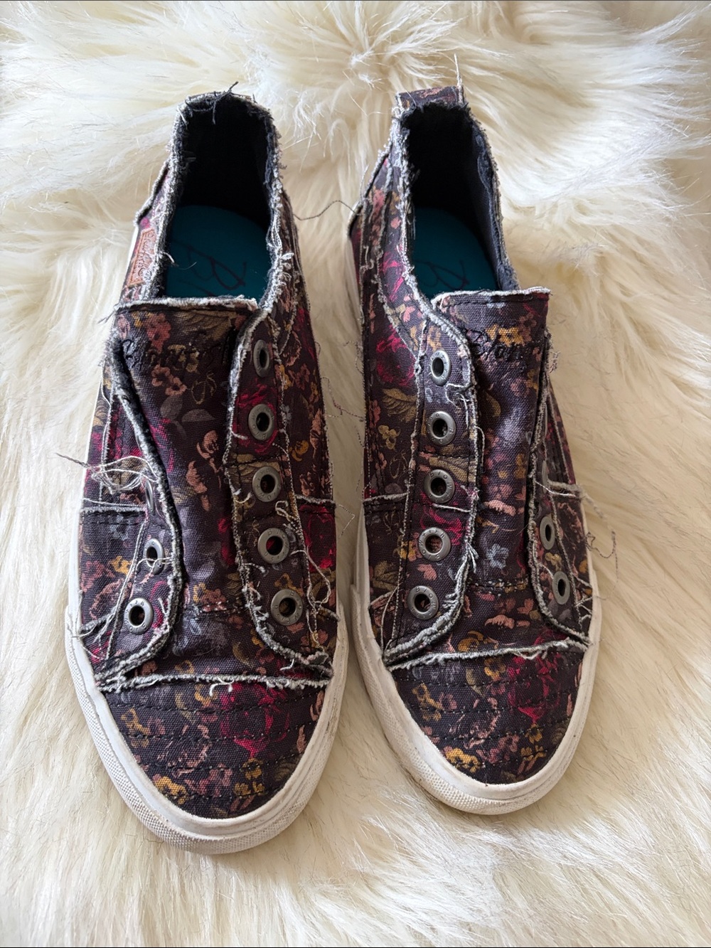 Blowfish Malibu Women’s Slip-On Floral Canvas Sneakers in Pink & Black